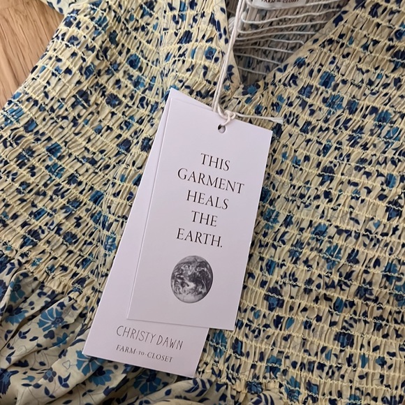 NWT Christy Dawn Basil Dress in Larkspur Ditsy Field Silk-Cotton